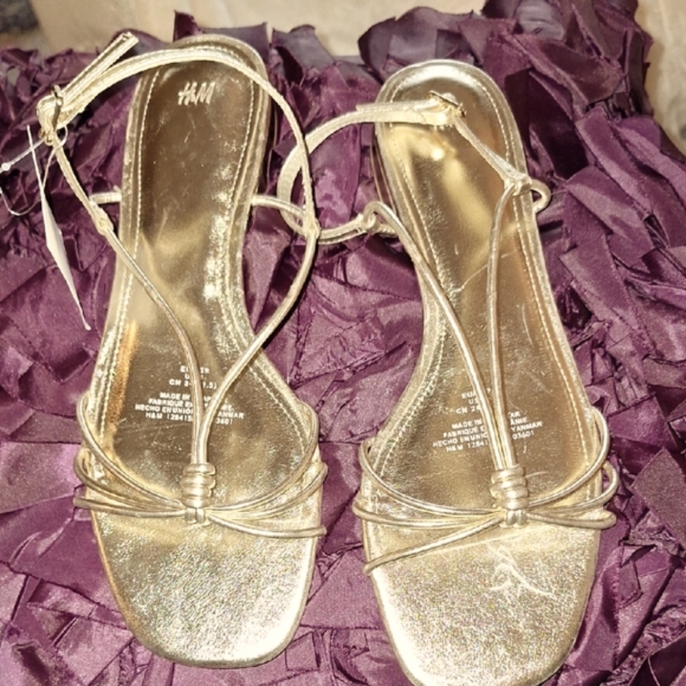 H&M Metallic Gold Sandals